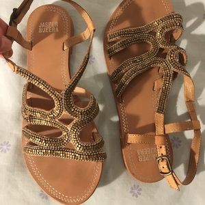 Sandals with copper beads. Indian style